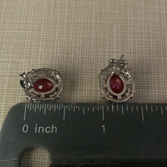 New classy stylish elegant artwork artisan Red Ruby Cz’s SS925 studs earrings - Picture 9 of 11